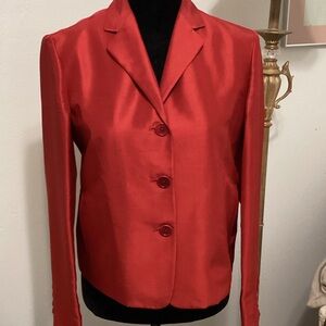 Ralph Lauren Vibrant Red Women's Blazer 100% Silk 4P